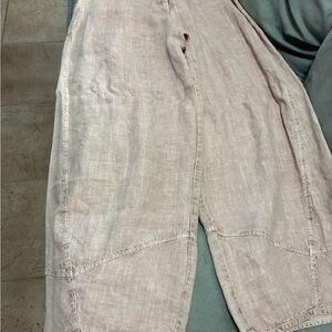 Women's Pink Linen Pants